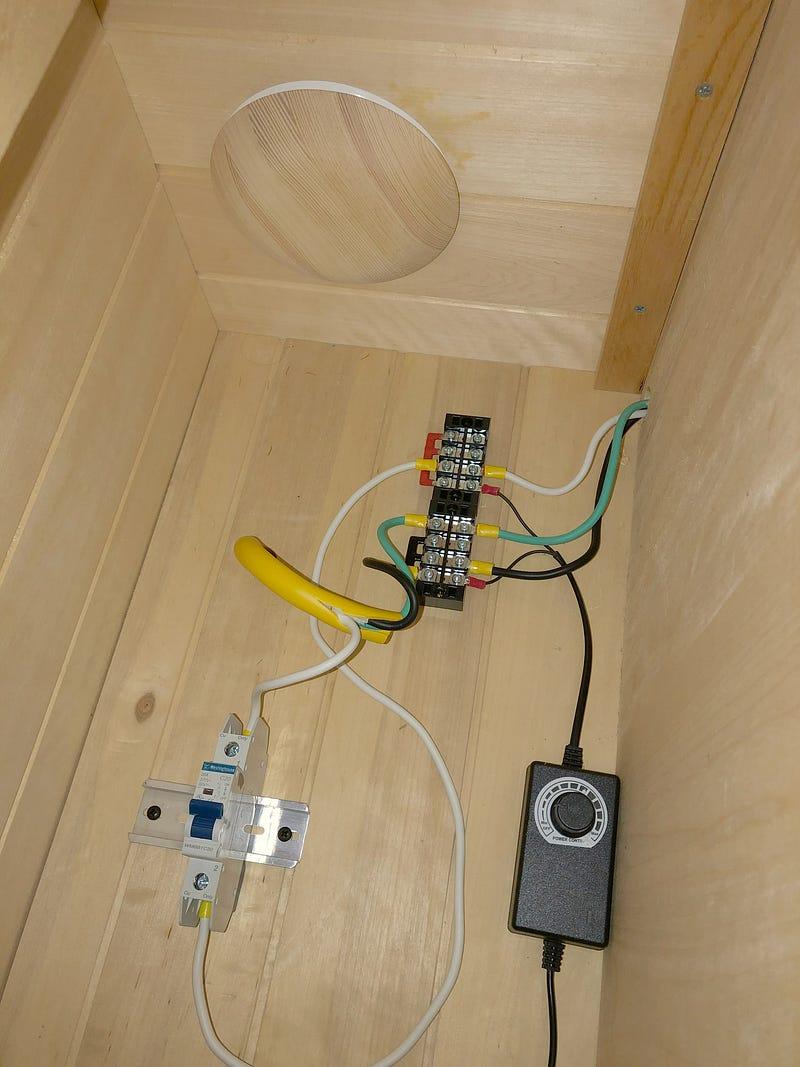 Terminal bus and 20A breaker with CPU fan controller