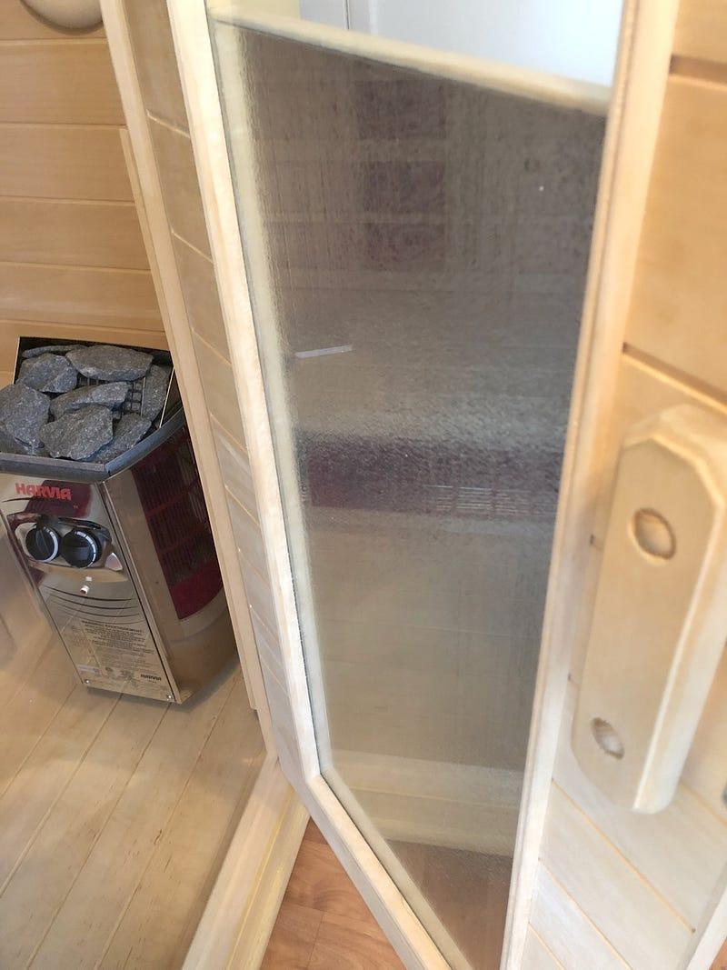 Harvia Vega insulted glass door inside