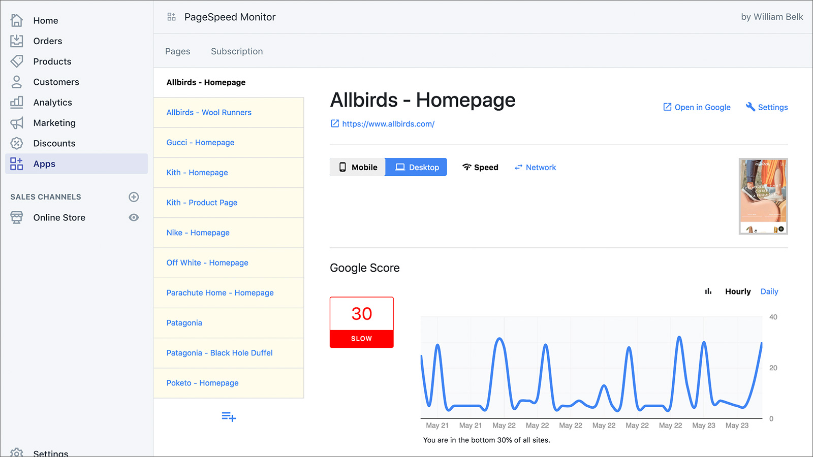 PageSpeed Monitor - Image SEO For Shopify