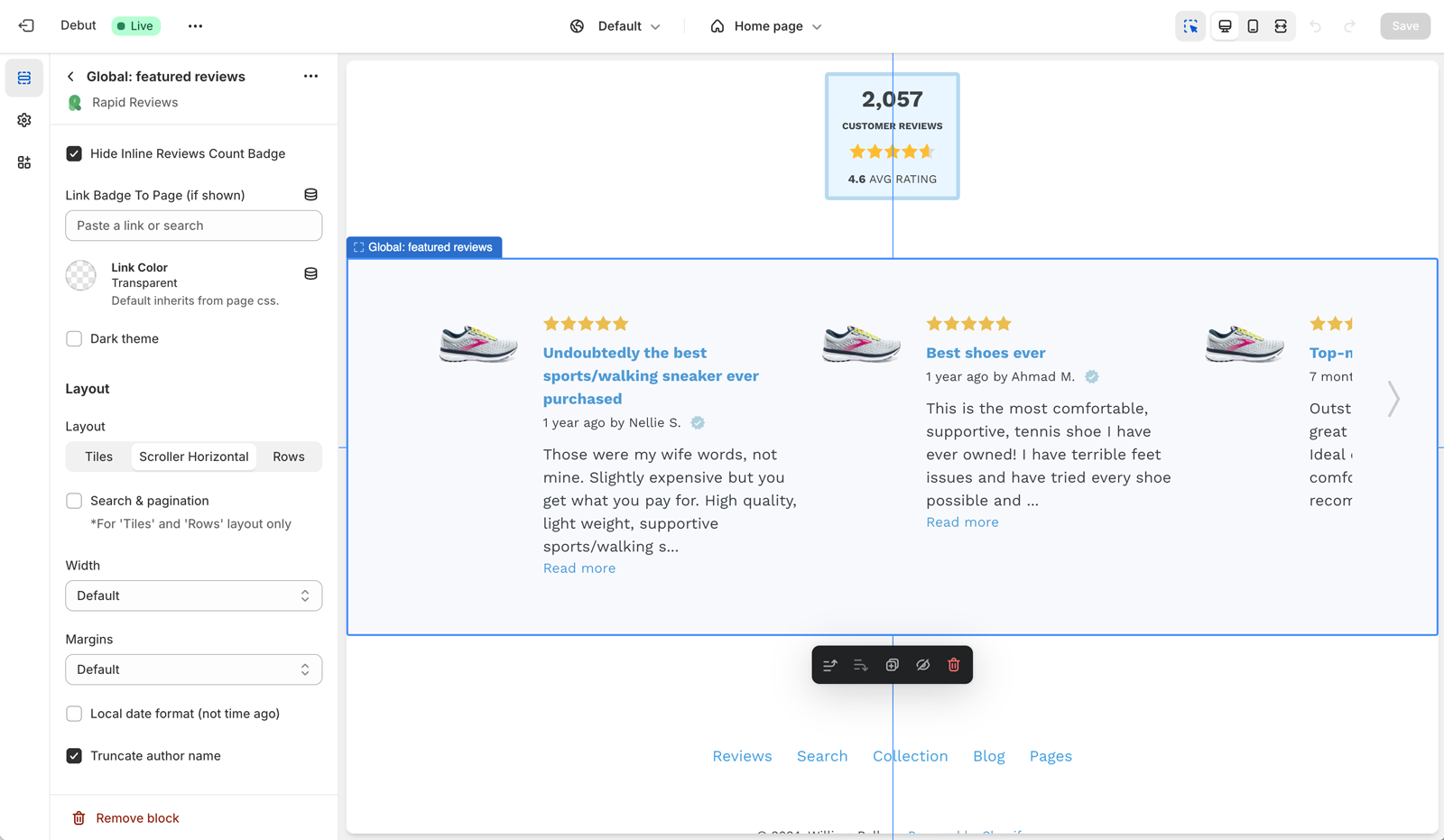 Shopify Product Reviews Custom Reviews Widget