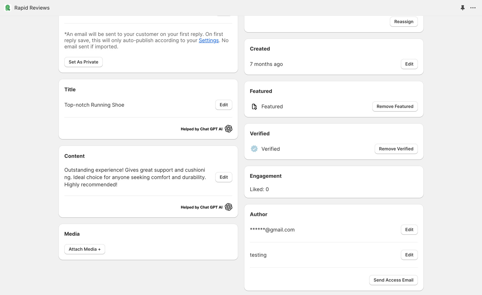 Shopify Product Reviews Auto Verified Admin