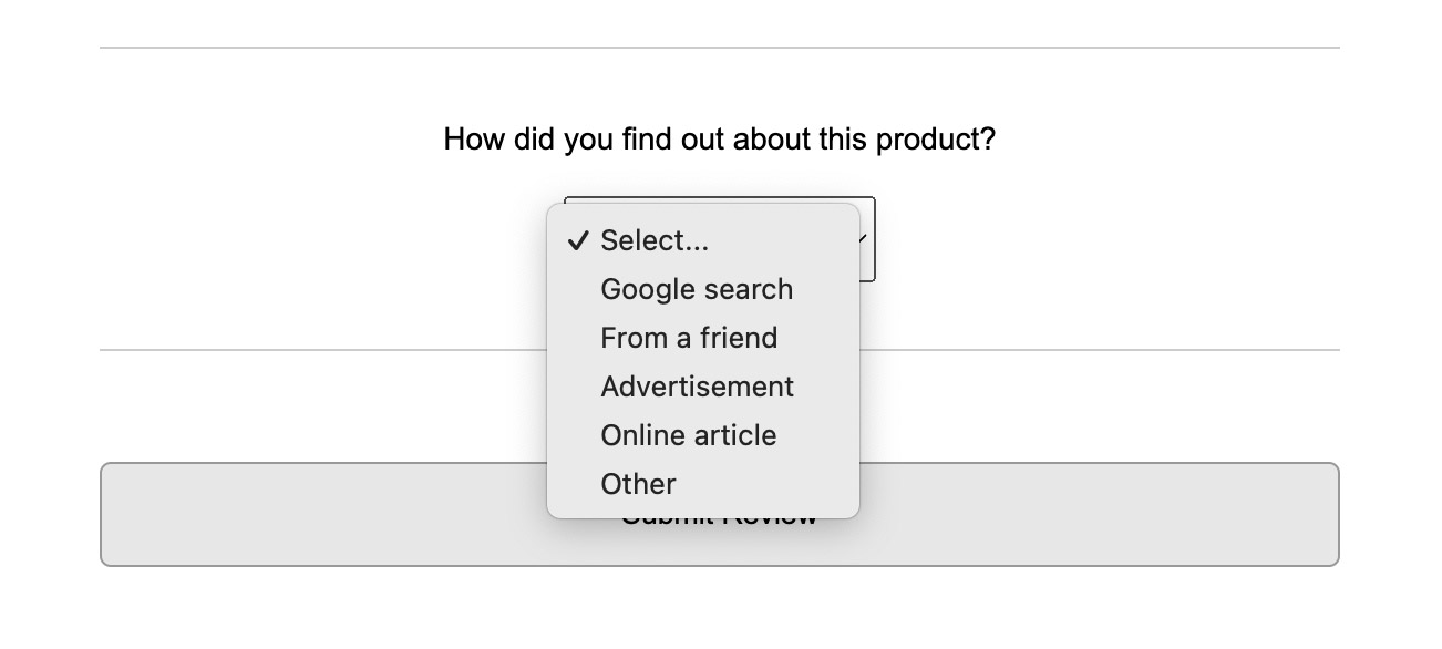 Shopify Product Reviews Custom Referral Sources